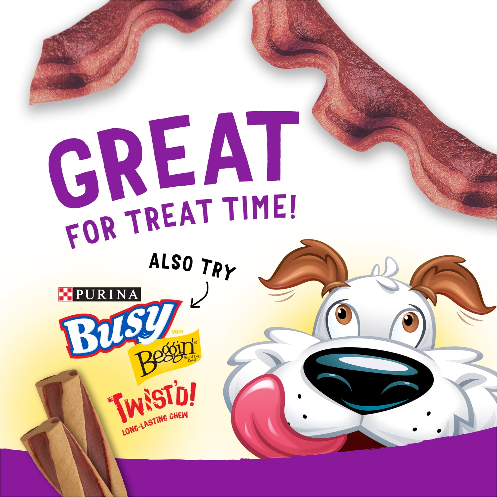 Strips Dog Treats with Real Bacon & Beef Flavors Tender Chews, 40 oz Pouch