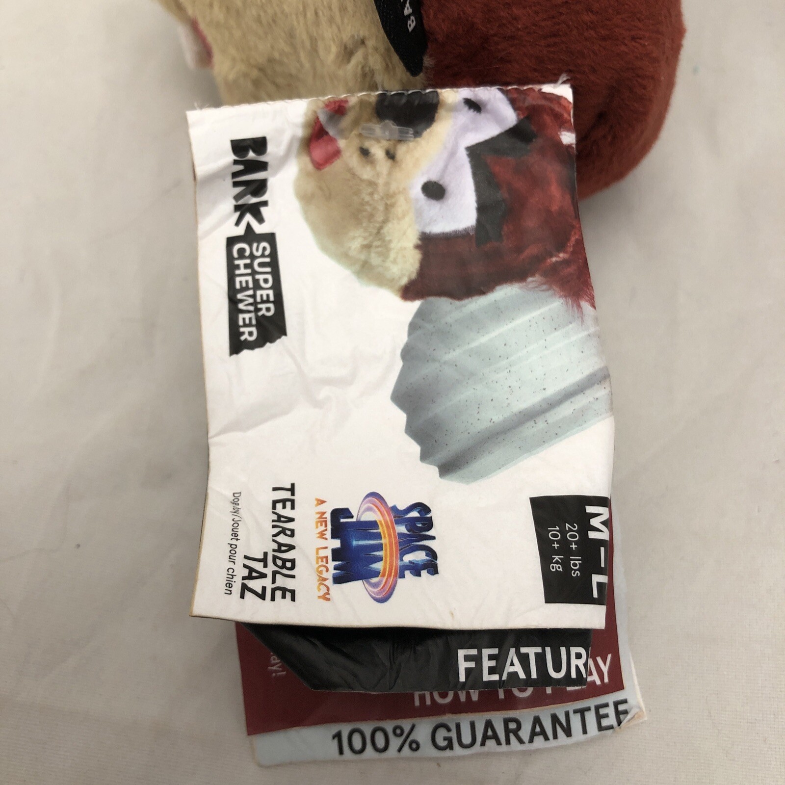 Bark Box Super Chewer Dog Fetch Toy Tearable Taz Space Jam M-L 20+lb