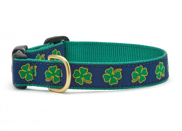 Up Country Dog Collar Navy Shamrock Adjustable Made In USA XS S M L XL XXL