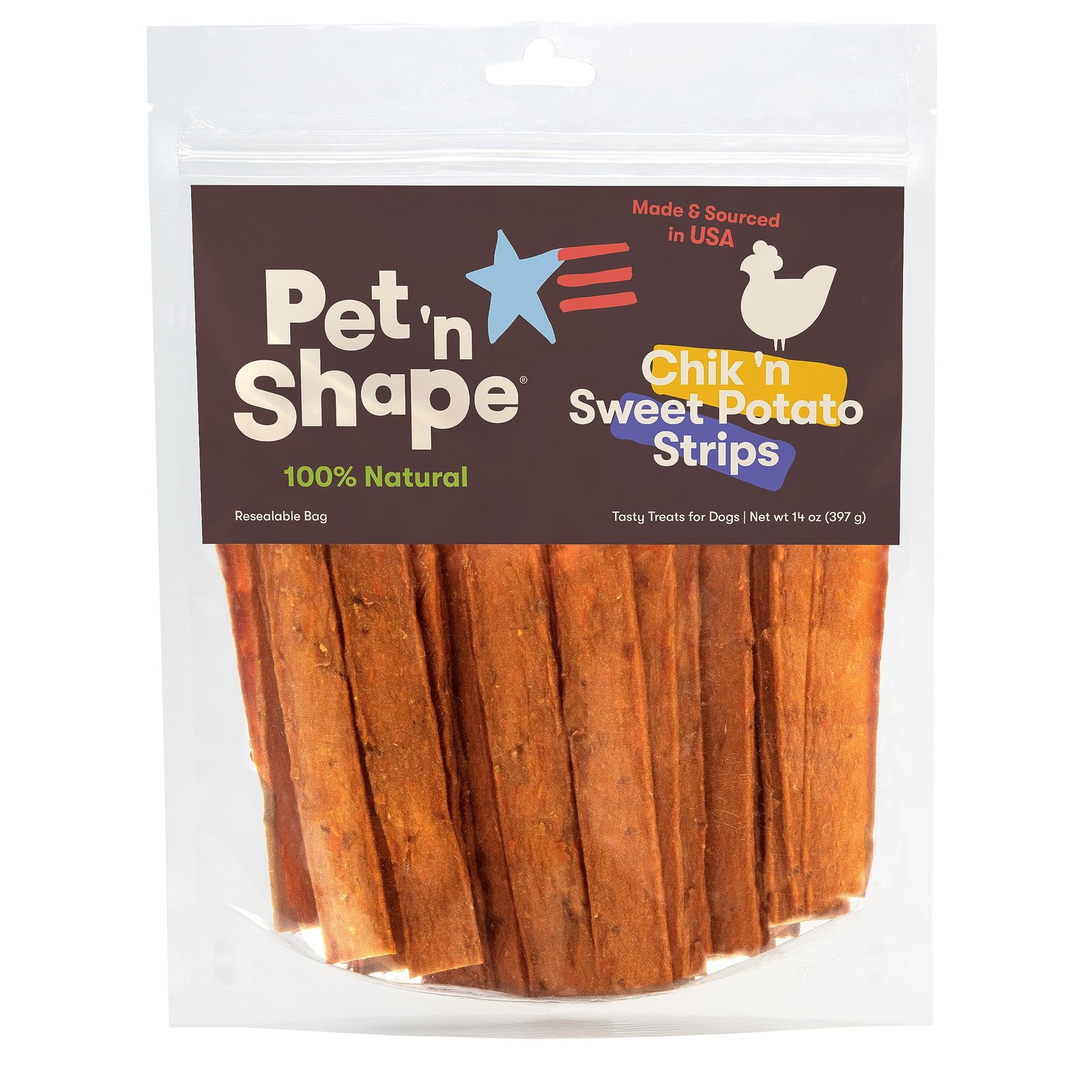 Pet ‘n Shape Chik ‘n Sweet Potato Strips Dog Treats– Made and Sourced in the USA