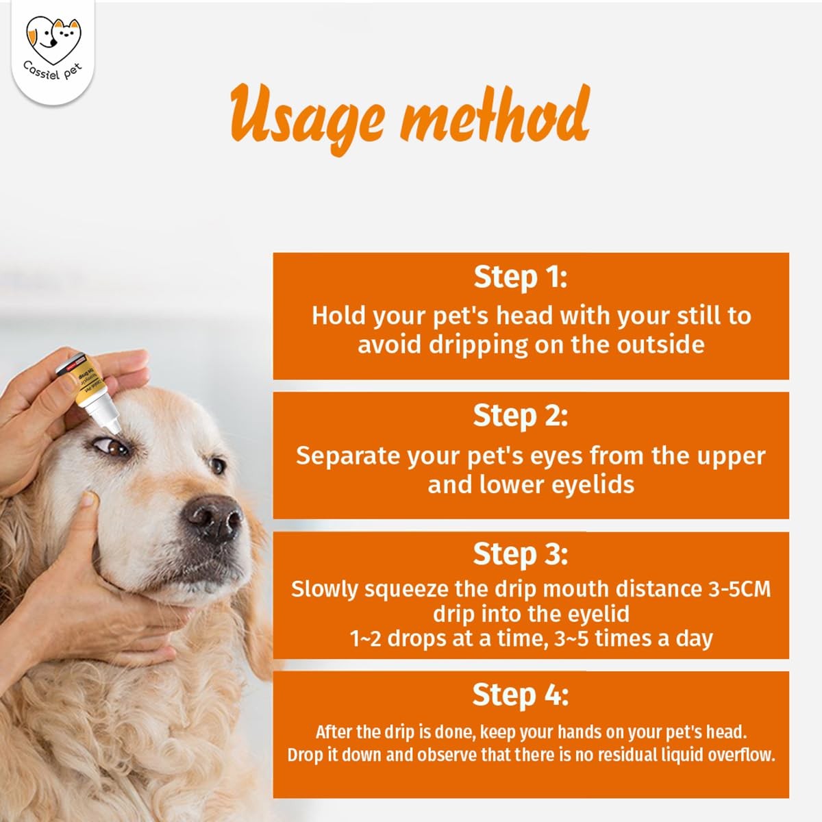 Cassiel pet Eye Drops for Infection Treatment, Soothe 1 Bottle, colorless