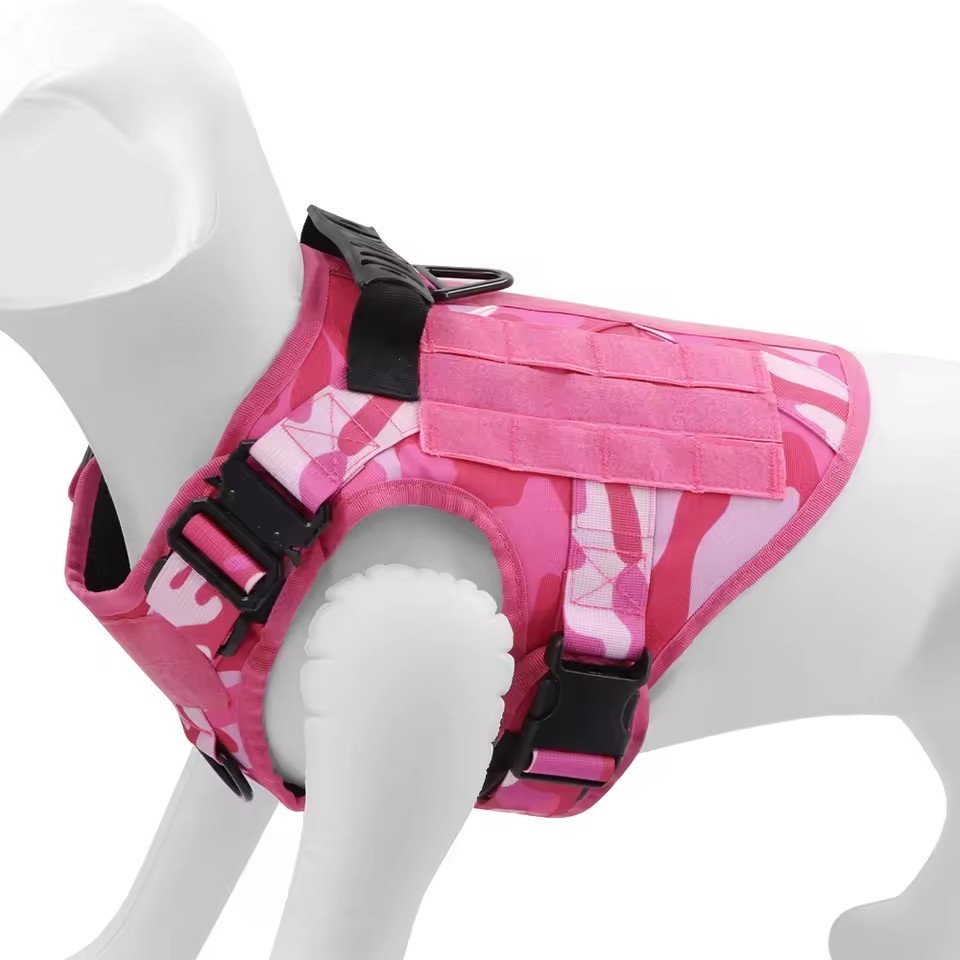 Tactical Dog Harness Set Dog Vest Dog Collar and Dog Leash Set with 12 patches