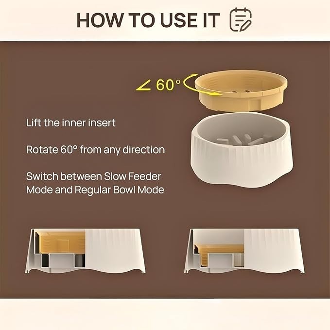 Slow Feeder Dogs Bowl Large Dogs Anti-Gulping Pet Slower Food Feeding Bowl