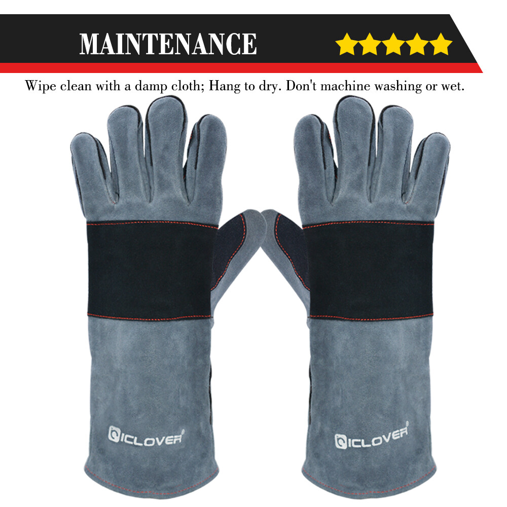Heavy Duty Snake Animal Handling Scratch Bite Proof Leather Protective Gloves