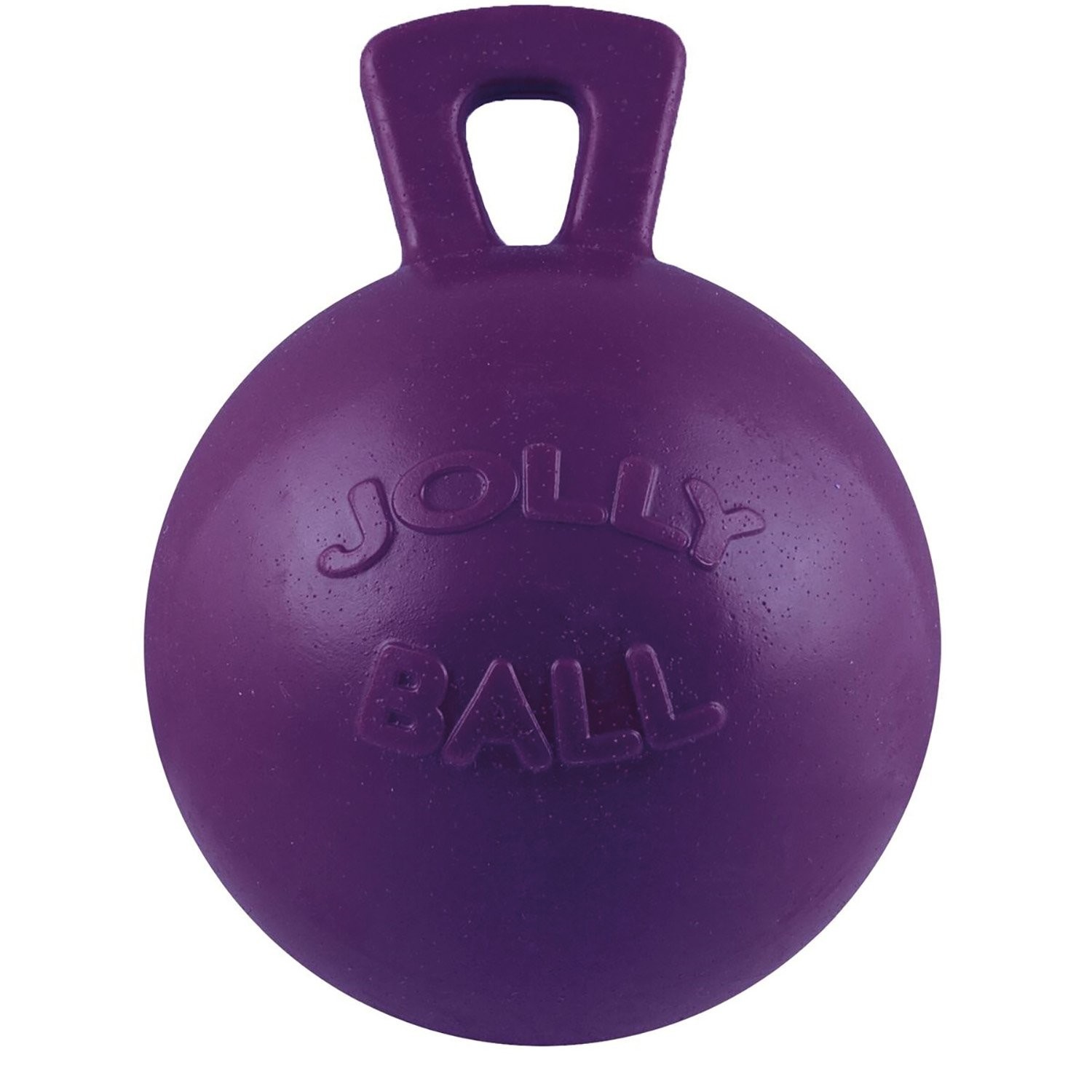 Jolly Pets Tug-n-Toss Ball with Handle Purple 4.5 inch Rubber Toy for Dogs
