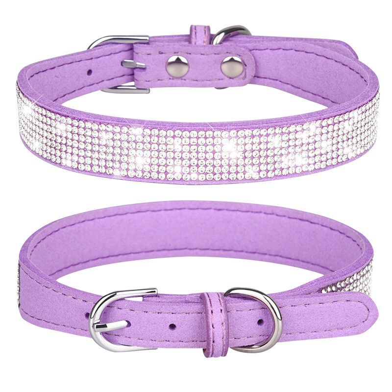 Bling Rhinestone Dog Cat Collars Leather Pet Puppy Kitten Collar for Chihuahua