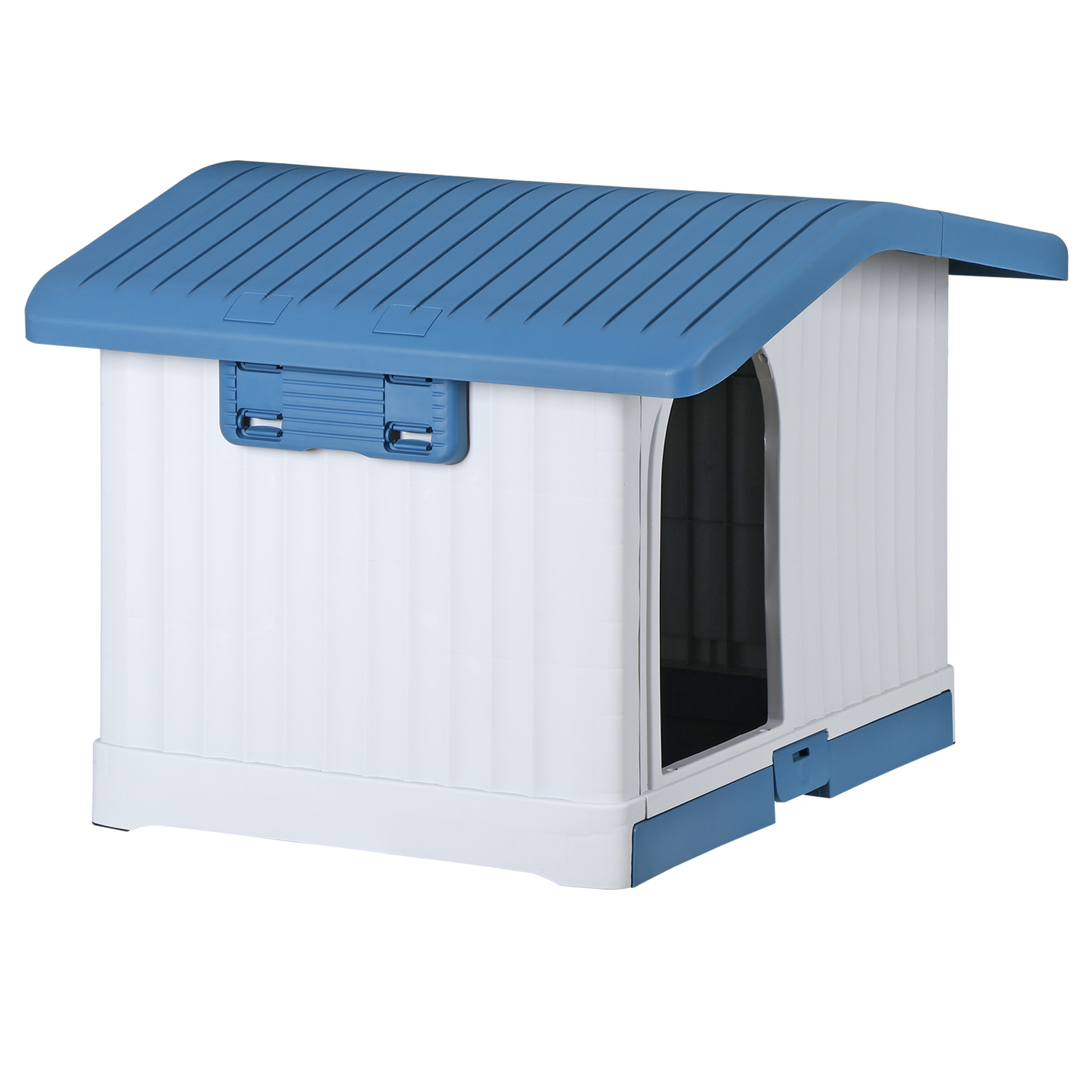 Large Plastic Dog House Indoor Outdoor Dog Kennel Waterproof Puppy Shelter Blue