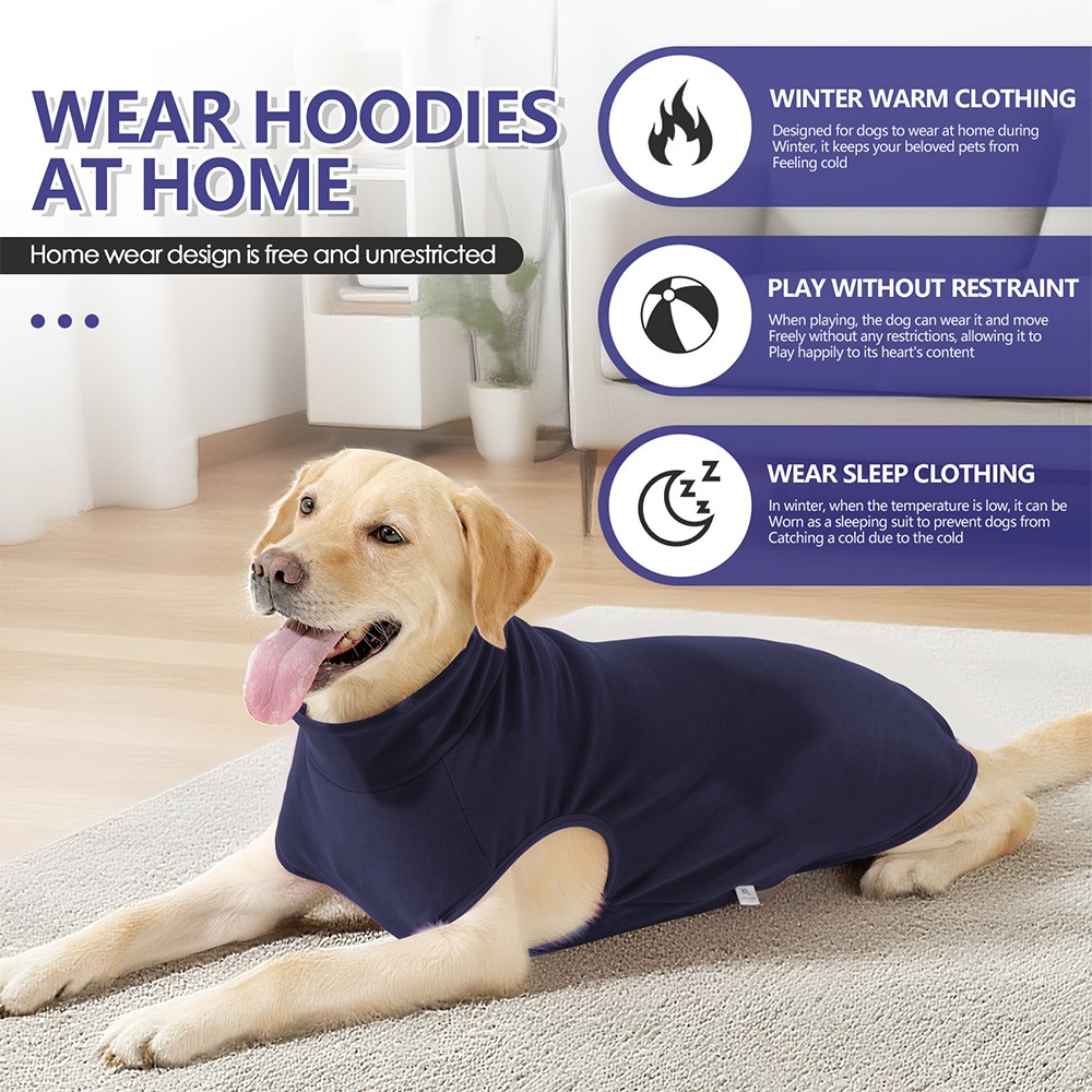 Warm Dog Sweater with Fleece Lining Winter Pet Jacket Soft Pullover Adjustable