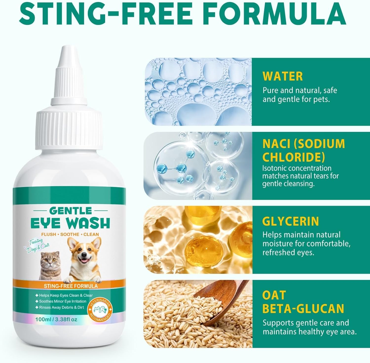 Dog Eye Drops, Eye Infection Treatment for Dogs and Cats,Soothe Infection ,100ml