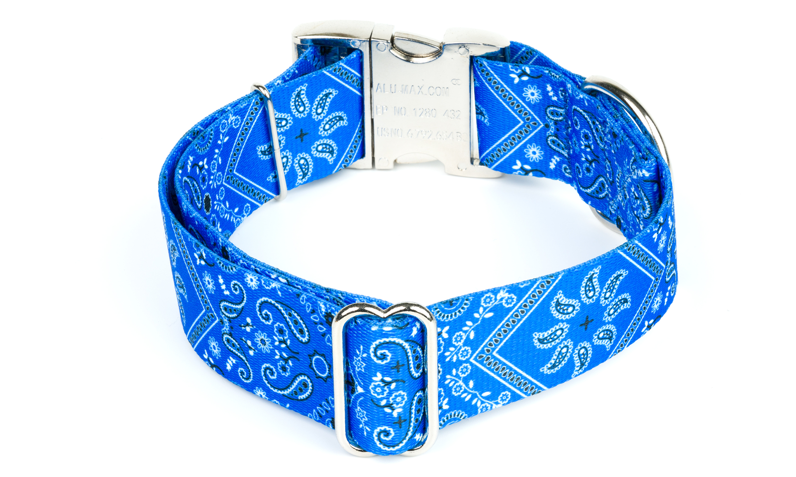 Country Brook Petz® 1 1/2 Inch Premium Blue Bandana Dog Collar
