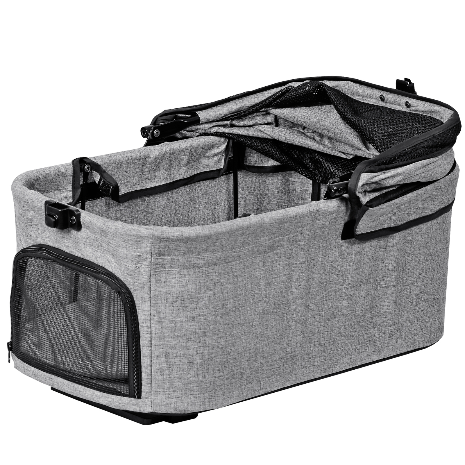 3 in 1 Folding Dog Stroller Pet Stroller for Medium Dog w/Removable Carrier Gray