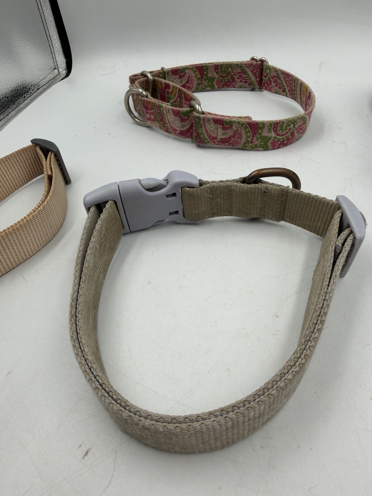 Lot Of 4 Used M/L/XL Dog Collars Training Etc – 1 Martingale