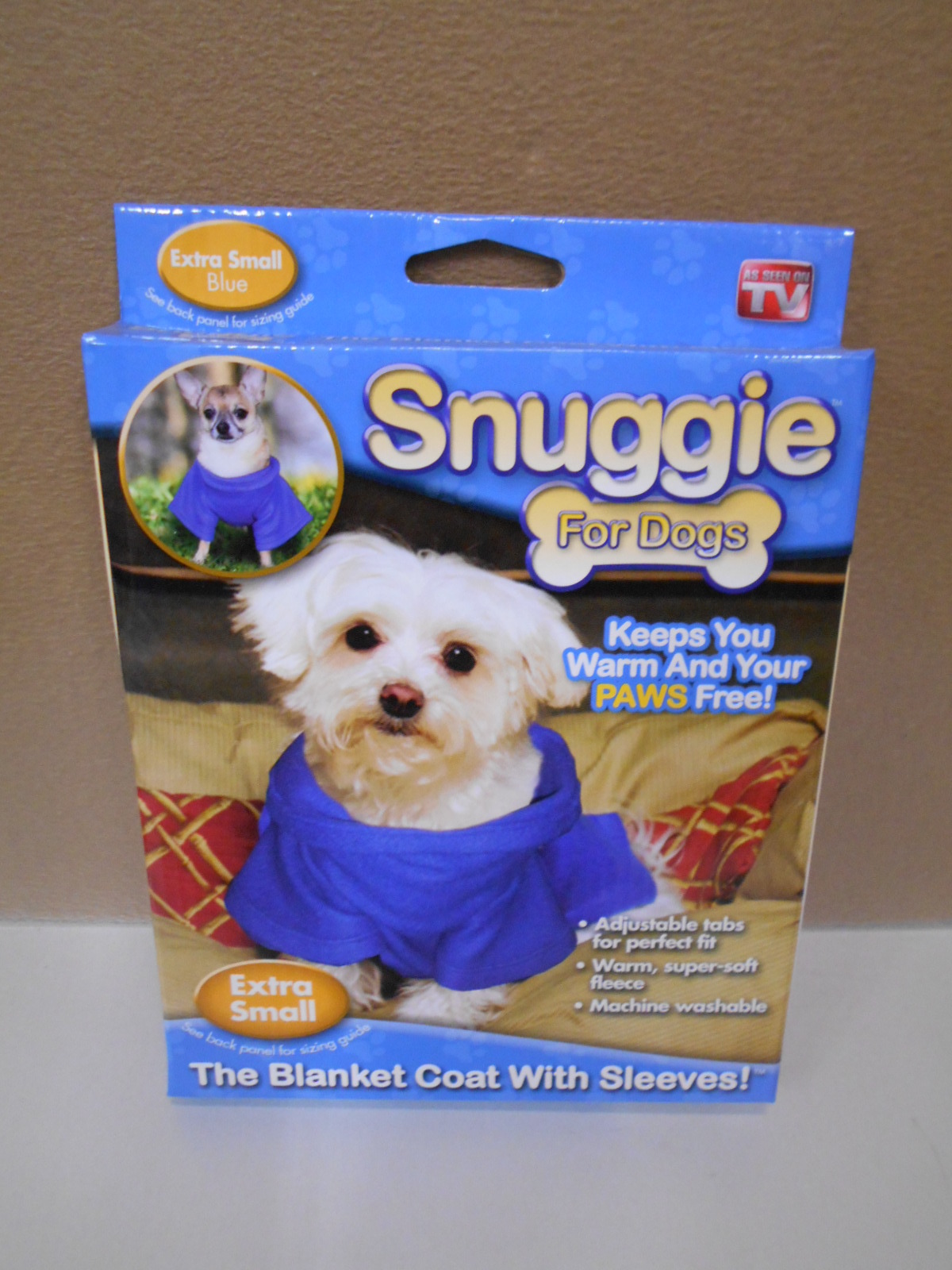 Lot of 4 New Blue Snuggie For Dogs, Size Xtra Small Snuggie Blanket Coat