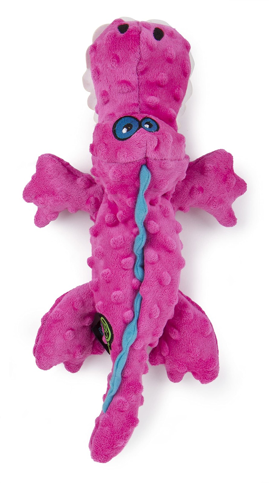 goDog Gators With Chew Guard Technology Tough Plush Dog Toy, Pink, Large