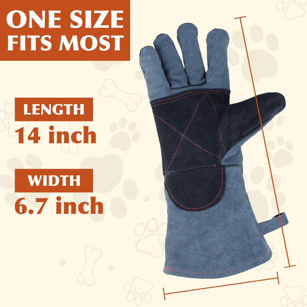 Anti-Bite Training Gloves Animal Handling Snake Dogs Cats Chew Protective Mitts