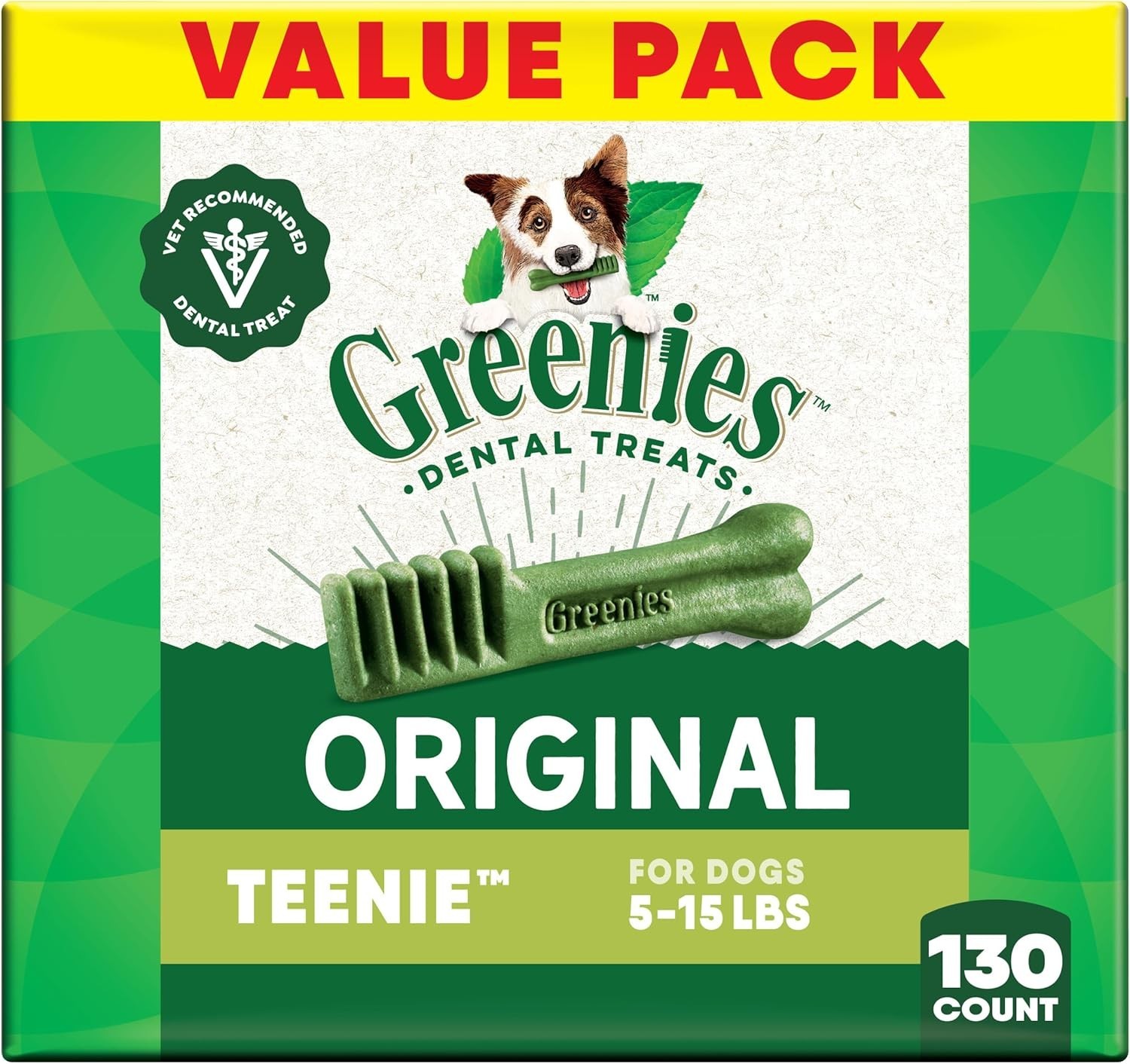 GREENIES Original TEENIE Natural Dental Dog Treats 130 Count ** Fast Shipping **