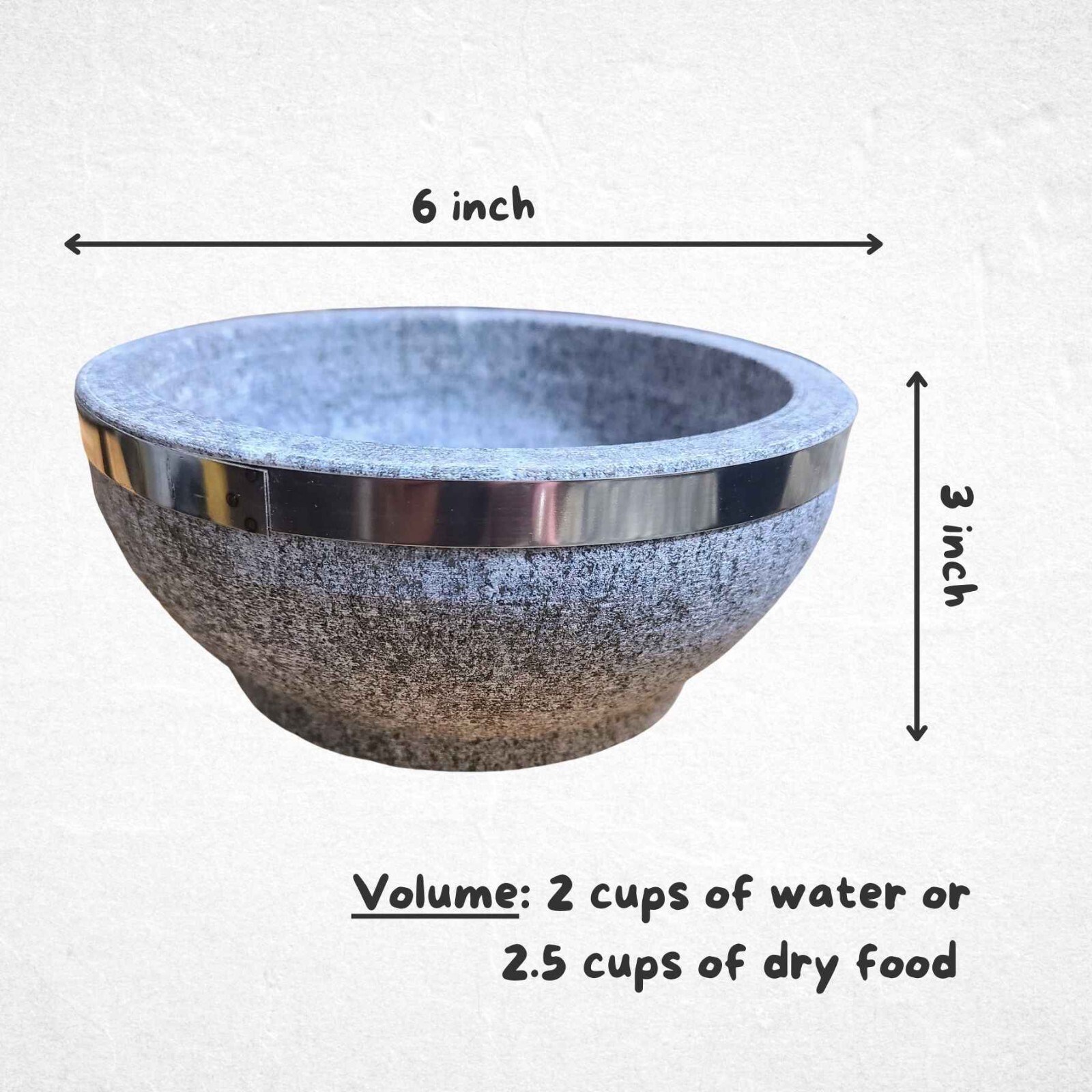 Natural Stone Dog Bowl Standard Dog Bowl Size S Modern Raw Beauty Heavy Bowl