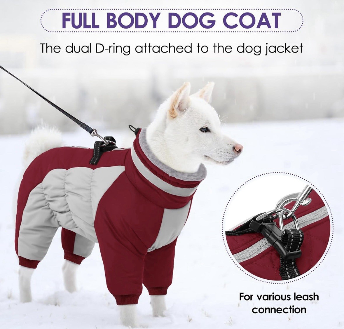 NWT SUNFURA Full Body Warm Fleece Interior Winter Dog Coat Jacket Small Dog Size