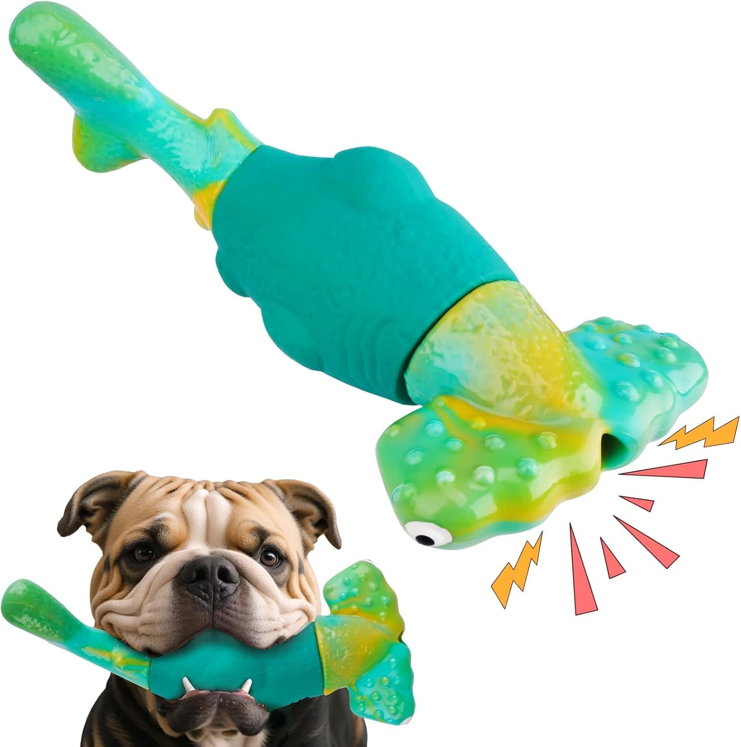 Dog Toys for Aggressive Chewers, Interactive Dog Chew Toys for Large Dogs, Squea
