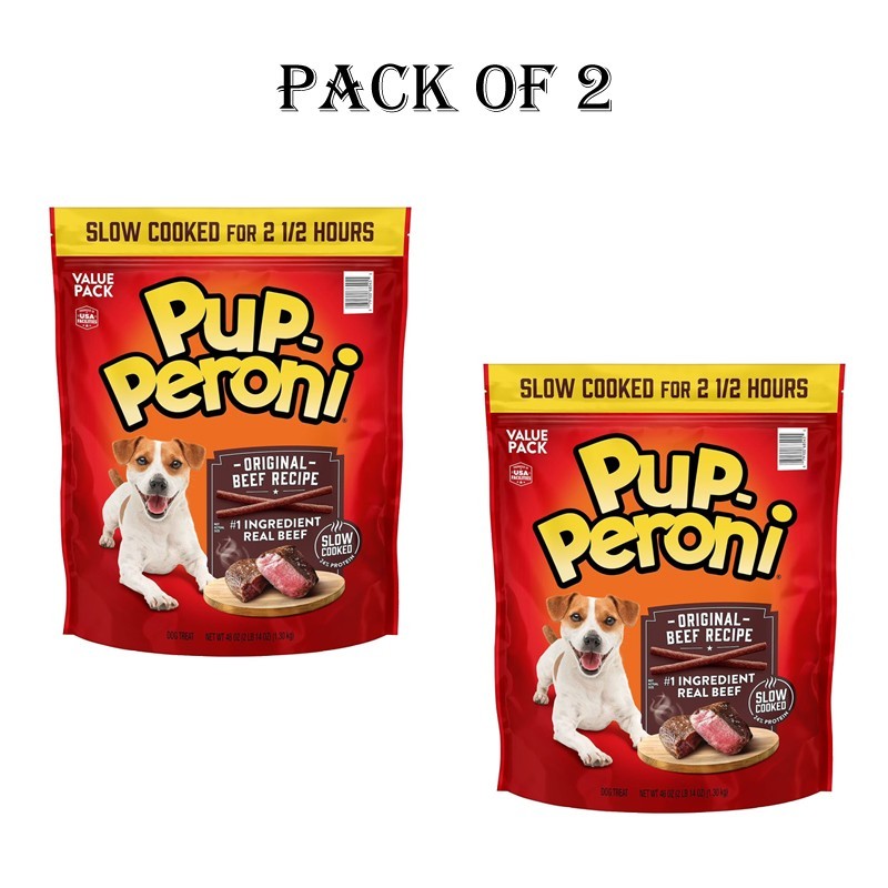 2 PACK – Pup-Peroni Dog Snacks Original Beef Flavor Dog Treats 46 oz EACH