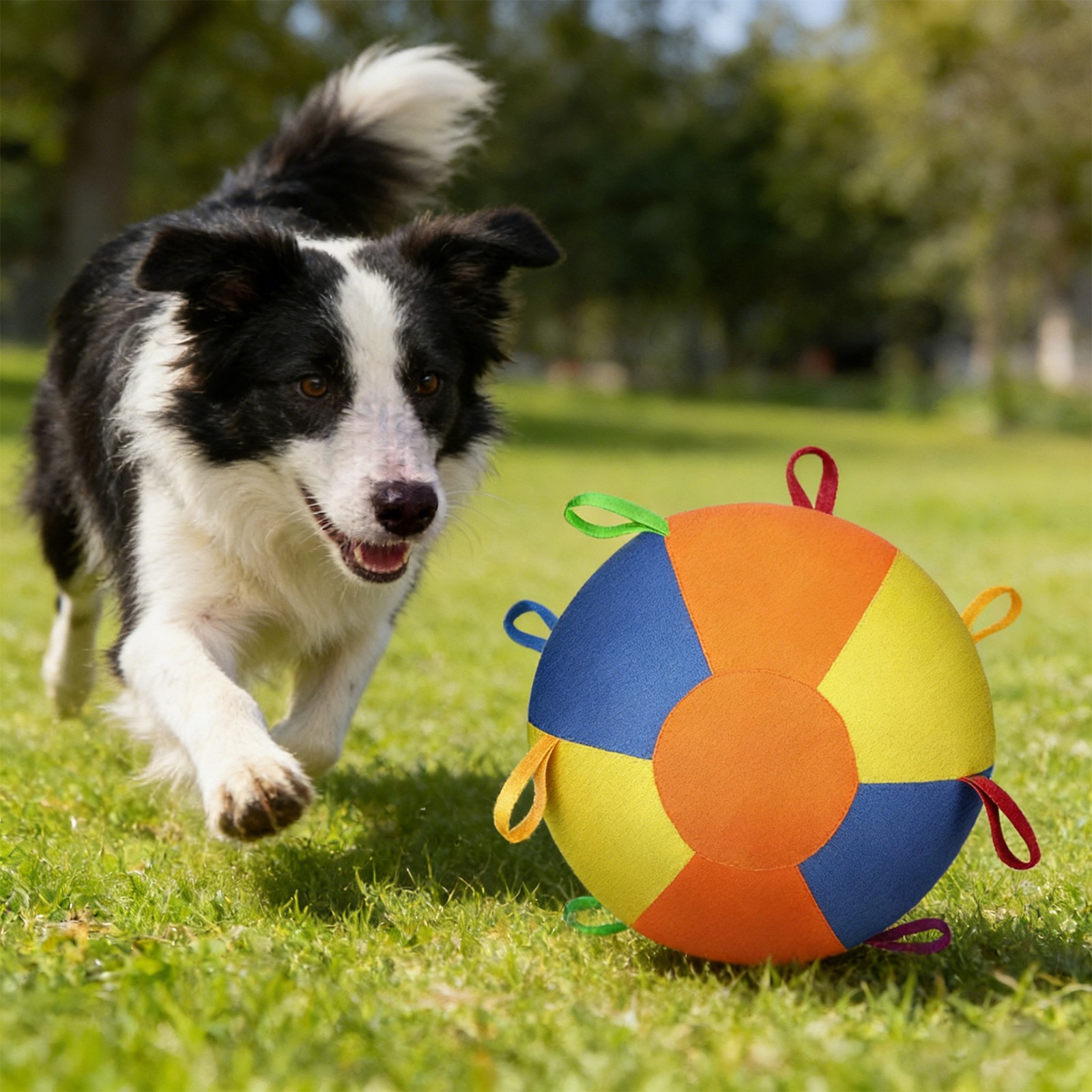 Inflatable Giant Dog Herding Training Ball With 6 Strap Handles Washable Cover