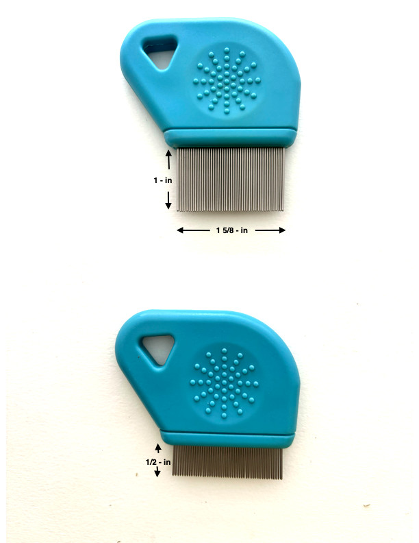 Pet Stainless Steel Flea Comb 1-inch & 1/2-inch teeth 2-PC Set for Dogs & Cats