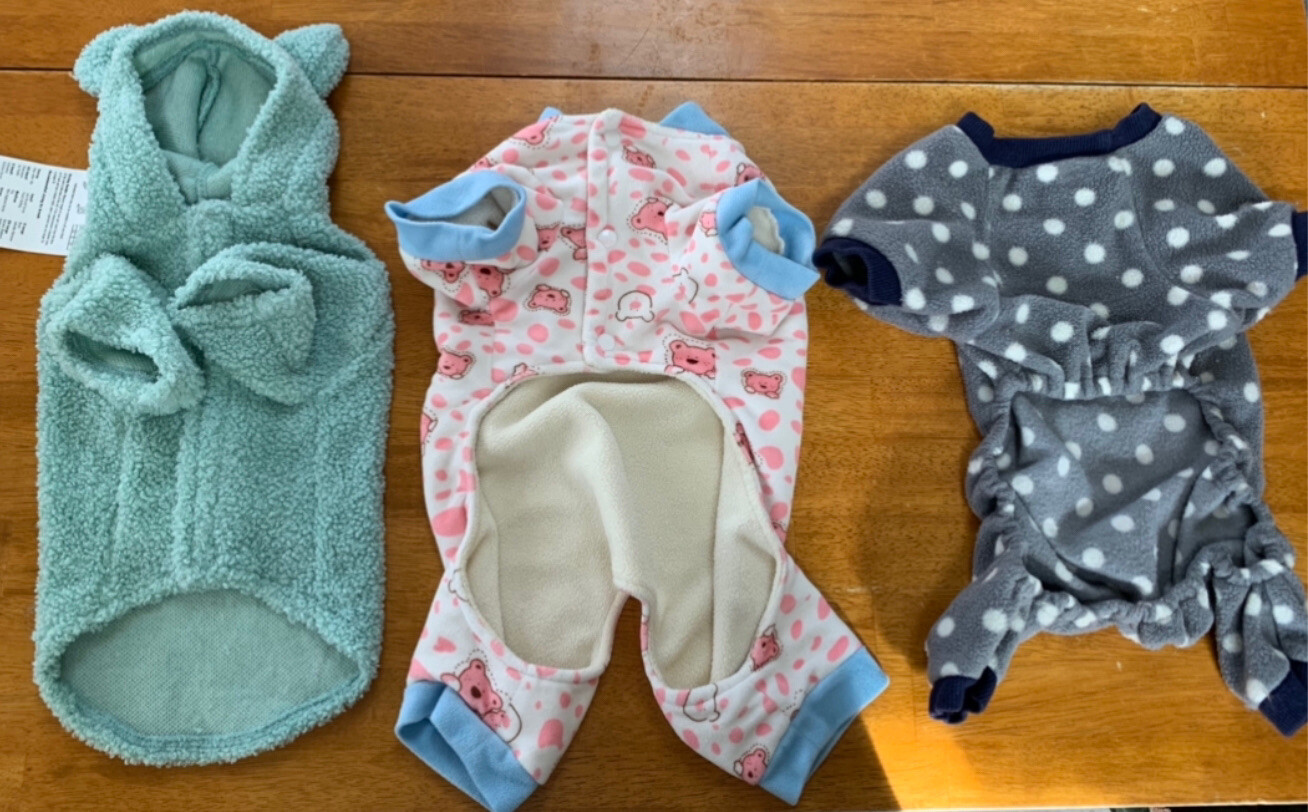 Dog Clothes, Shirt Small-Medium 11 1/2- 13” 3Pieces, Gently Used One New W/tags
