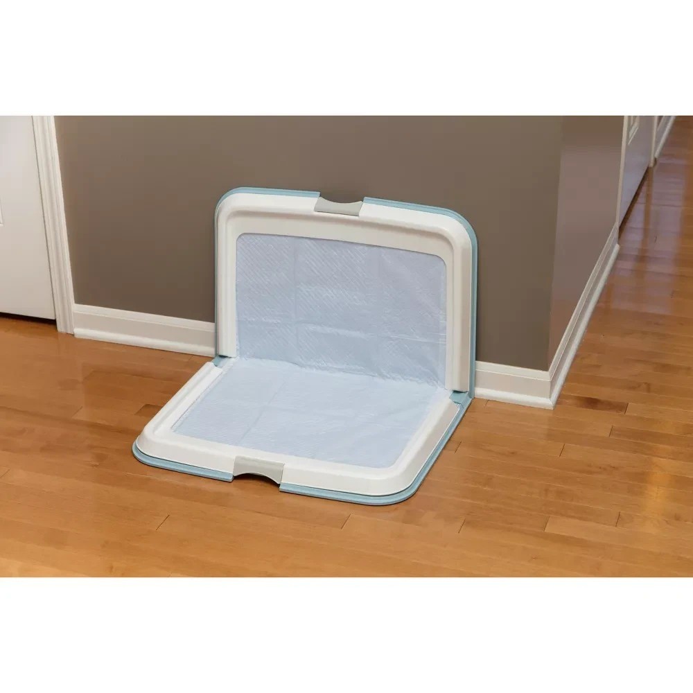 IRIS USA Neat N Dry Extra Large Pet Training Pad Holder Fits 23.5″x35.5″ Blue