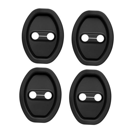 4PCS Upgraded Car Door Latch Guard Cover,Silicone Car Door Lock Black/4PCS