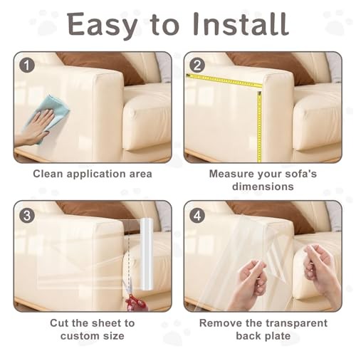 Door Protector from Cat Scratching, Clear Anti Dog Scratching 118″ x 11.8″