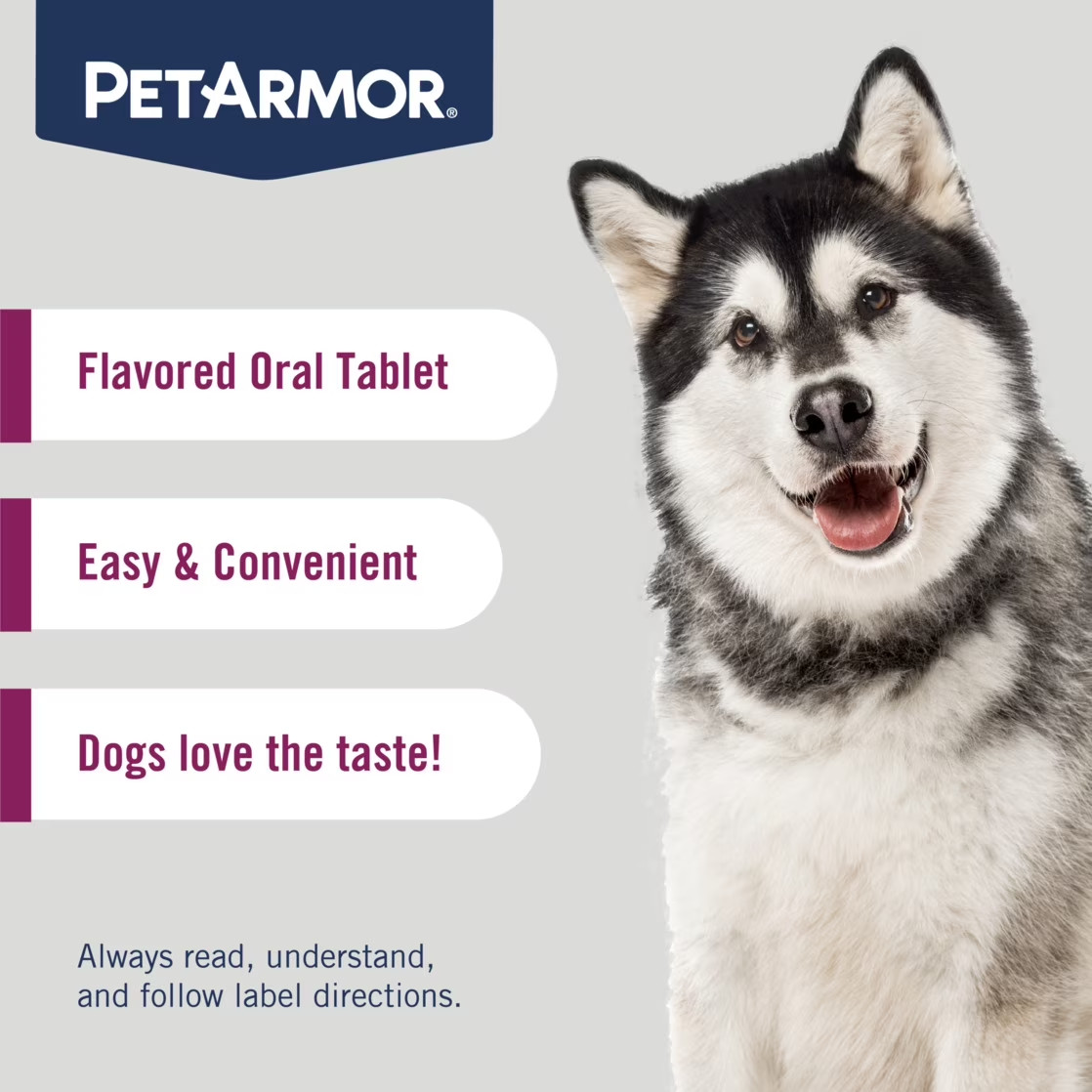 PetArmor 7 Way De-Wormer for Dogs, Oral Treatment for Tapeworm, Over 25 lbs