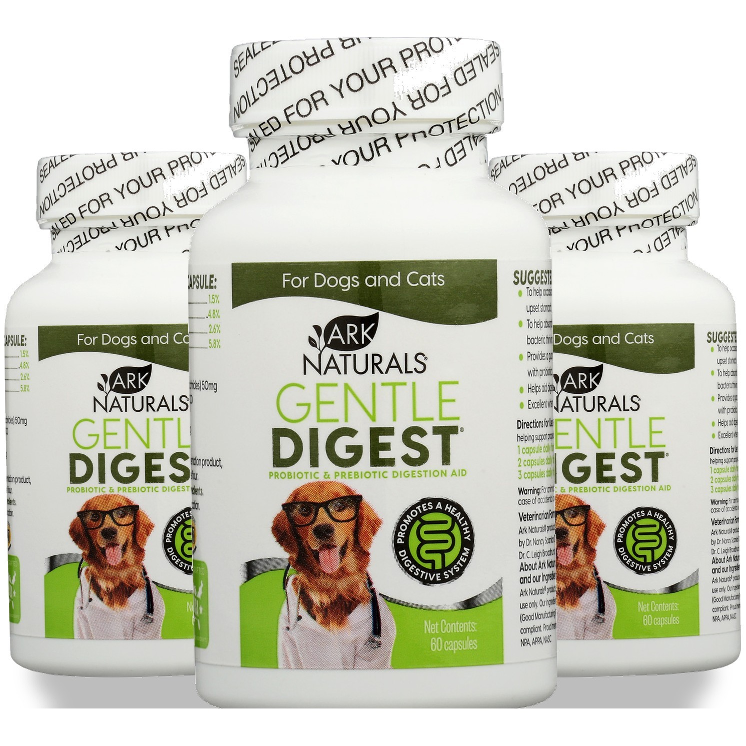 Ark Naturals Gentle Digest Probiotic Prebiotic For Dogs And Cats 60 3 Pack