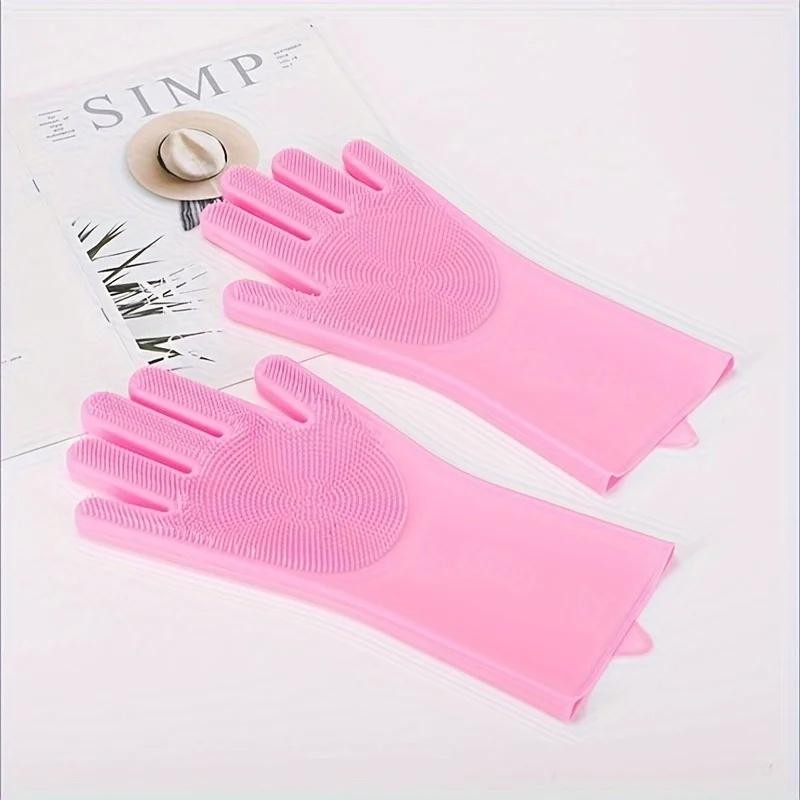 Pet Grooming Cleaning Gloves Dog Cat Bathing Shampoo Glove Scrubber Magic Dishwa