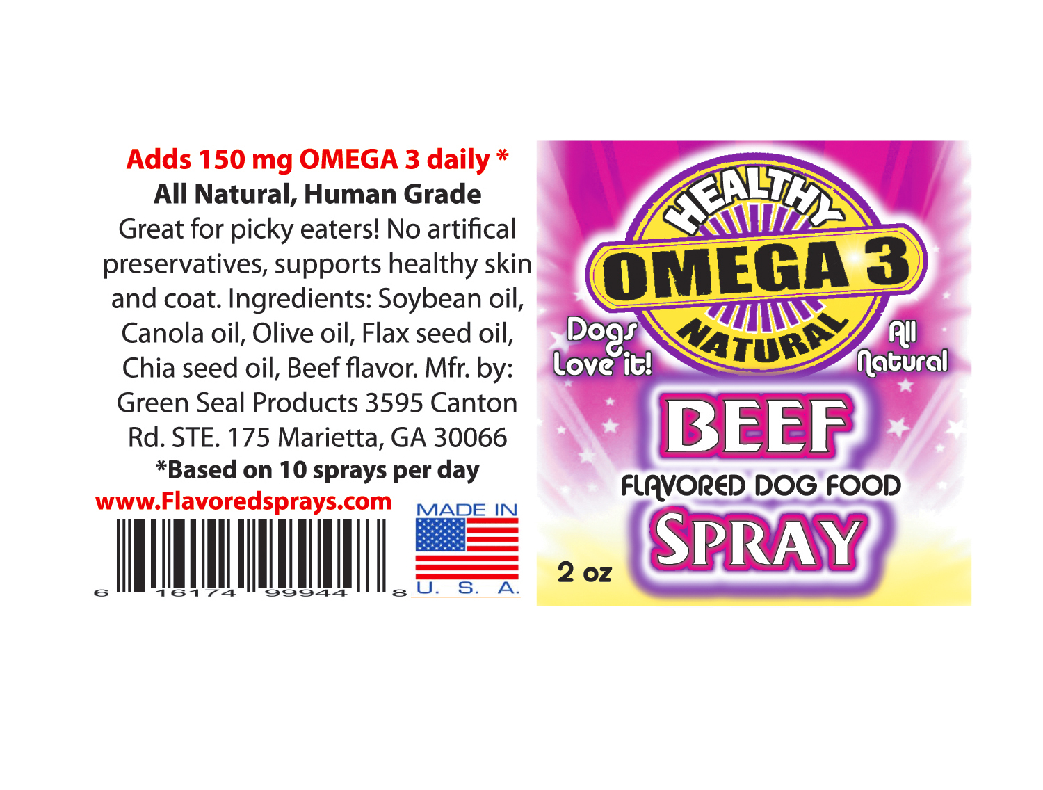 All Natural Dog Food Topper Beef Flavored 2 oz