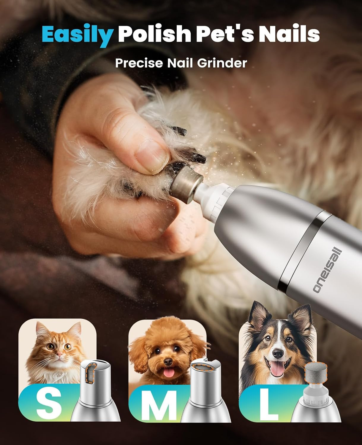 4 in 1 Dog Grooming Kit with LCD Display, Dog Hair Trimmer for Paw Nail