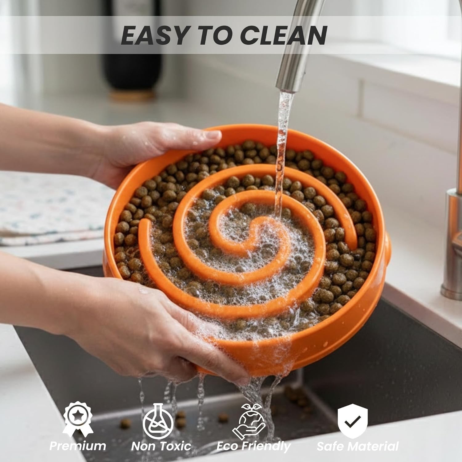 Slow Feeder Dogs Bowl for Large Dogs Anti-Gulping Pet Slower Food Feeding Bowl