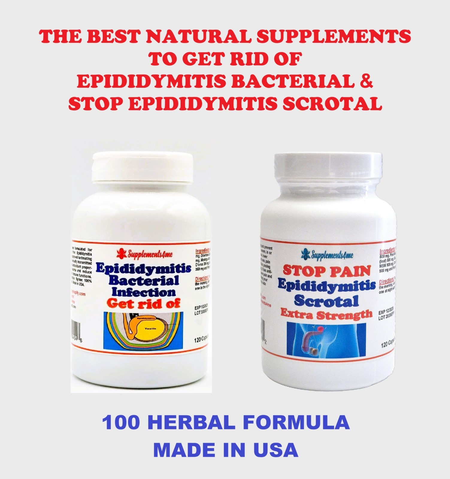 THE HERBAL WORLD FOR EPIDIDY MITIS MEN – 100% NATURAL – 120 CAPS MADE IN USA