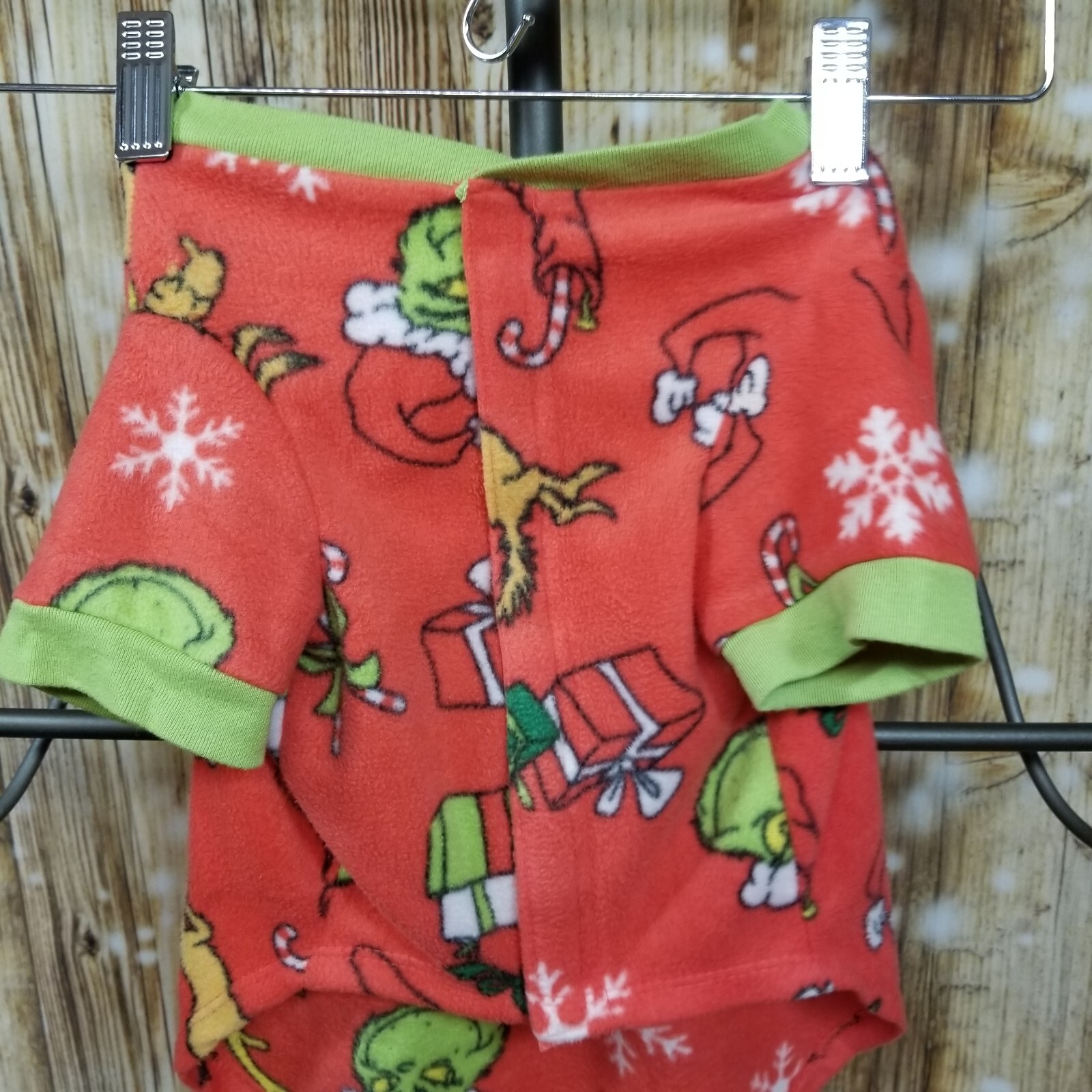 Dog Shirt Grinch Liteweight Fleece Red Dog Medium Holiday Short Sleeve Christmas