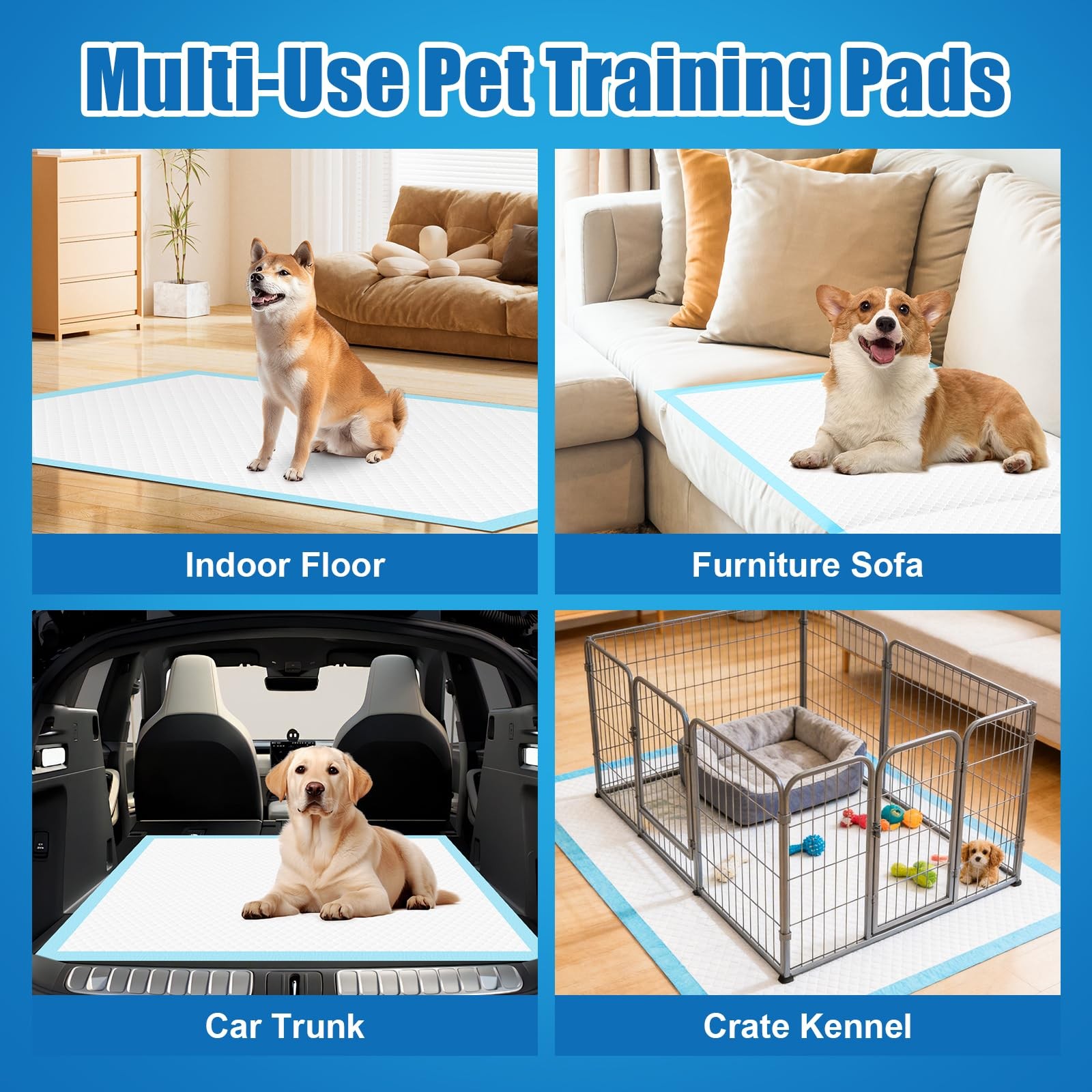 100-400Pack 30″x36″ Extra Large Dog Pee Pads – Super Absorbent & Leak-Proof Disp
