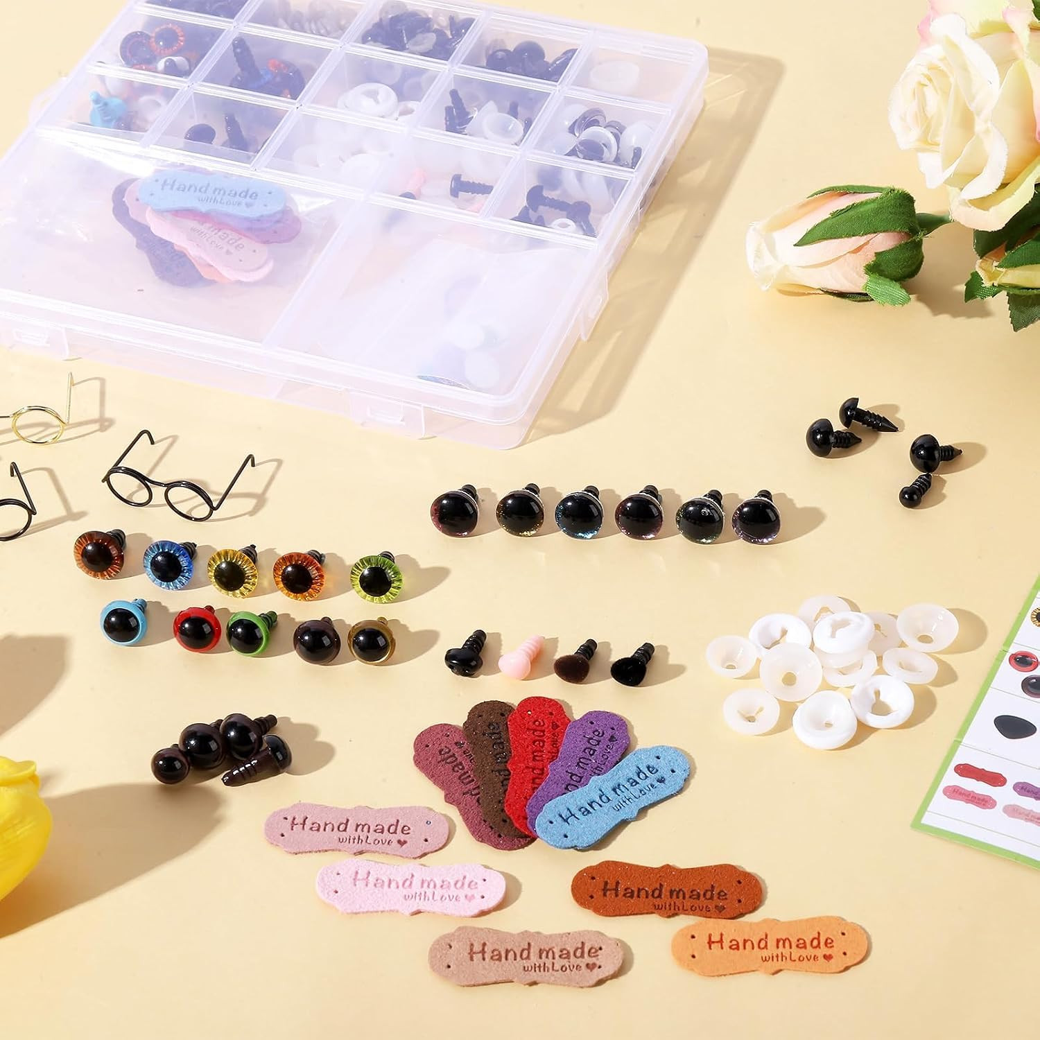 316PCS Safety Eyes for Crocheting with Washers 3D Safety Eyes and Noses Set Amig