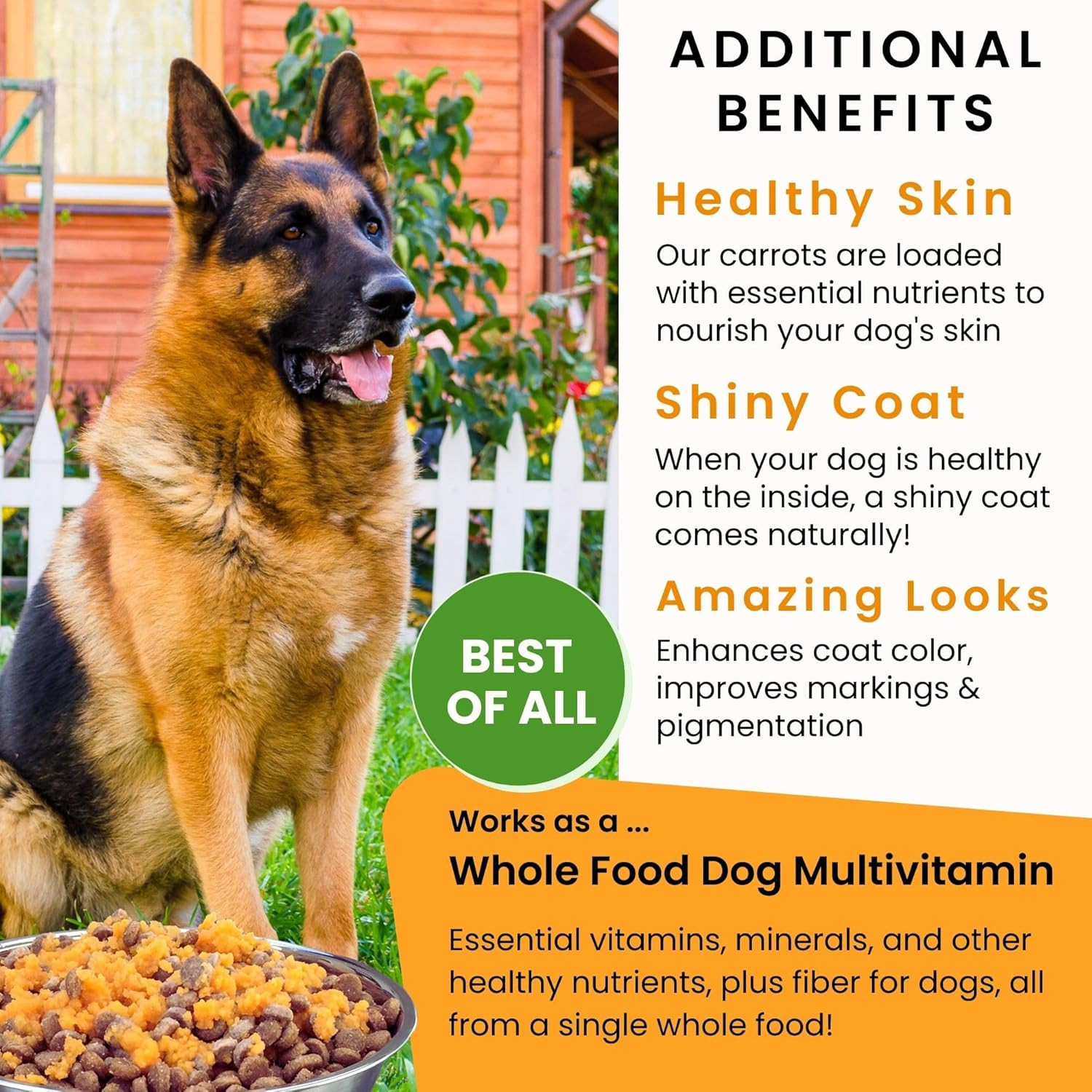 Original Carrots for Dogs – Fiber for Perfect Poop, Dog Food Toppers for Picky E