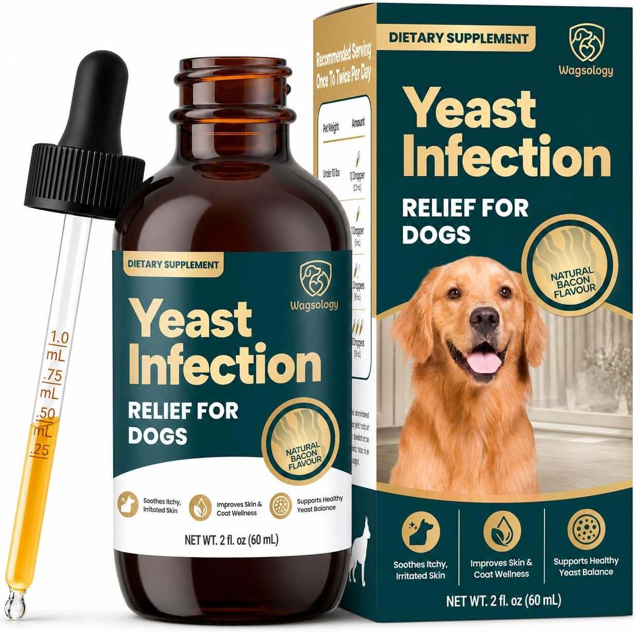 Yeast Infection Treatment for Dogs Drops (7 in 1 Formula) Soothes Itchy & Irrita