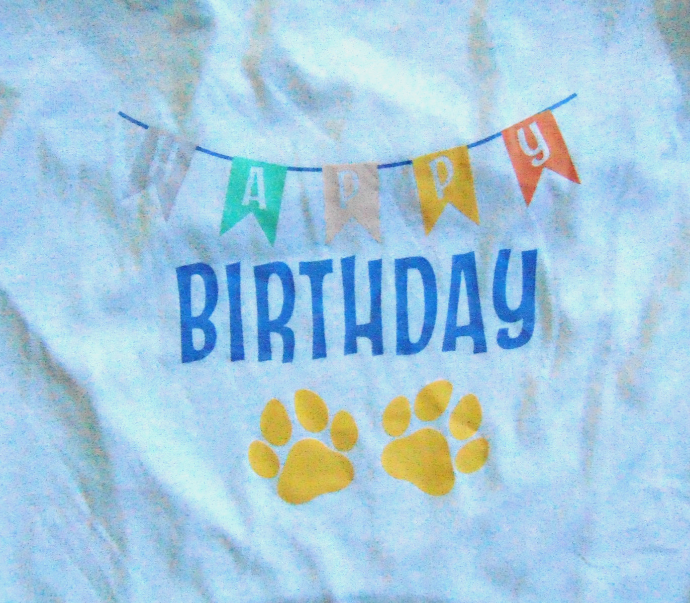 Top Paw Dog Pet Shirt Happy Birthday w Paws White Size XL New G
