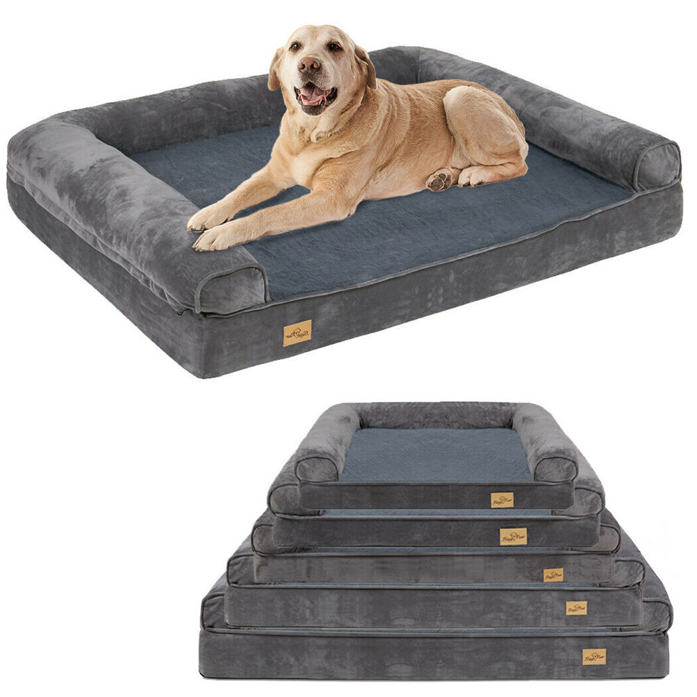 Jumbo Orthopedic Pet Dog Bed Extra Large Dog Bolster Sofa Bed Removable Cover XL