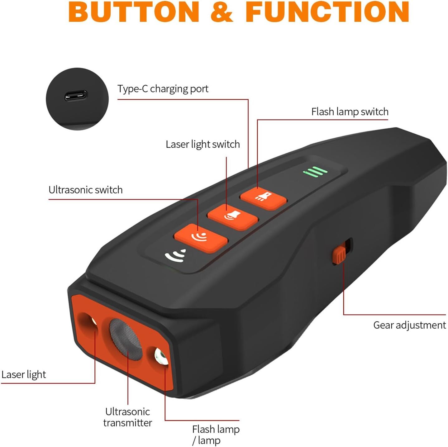 3-in-1 Rechargable Ultrasonic Training Tool for Dogs Dog Bark Deterrent Device