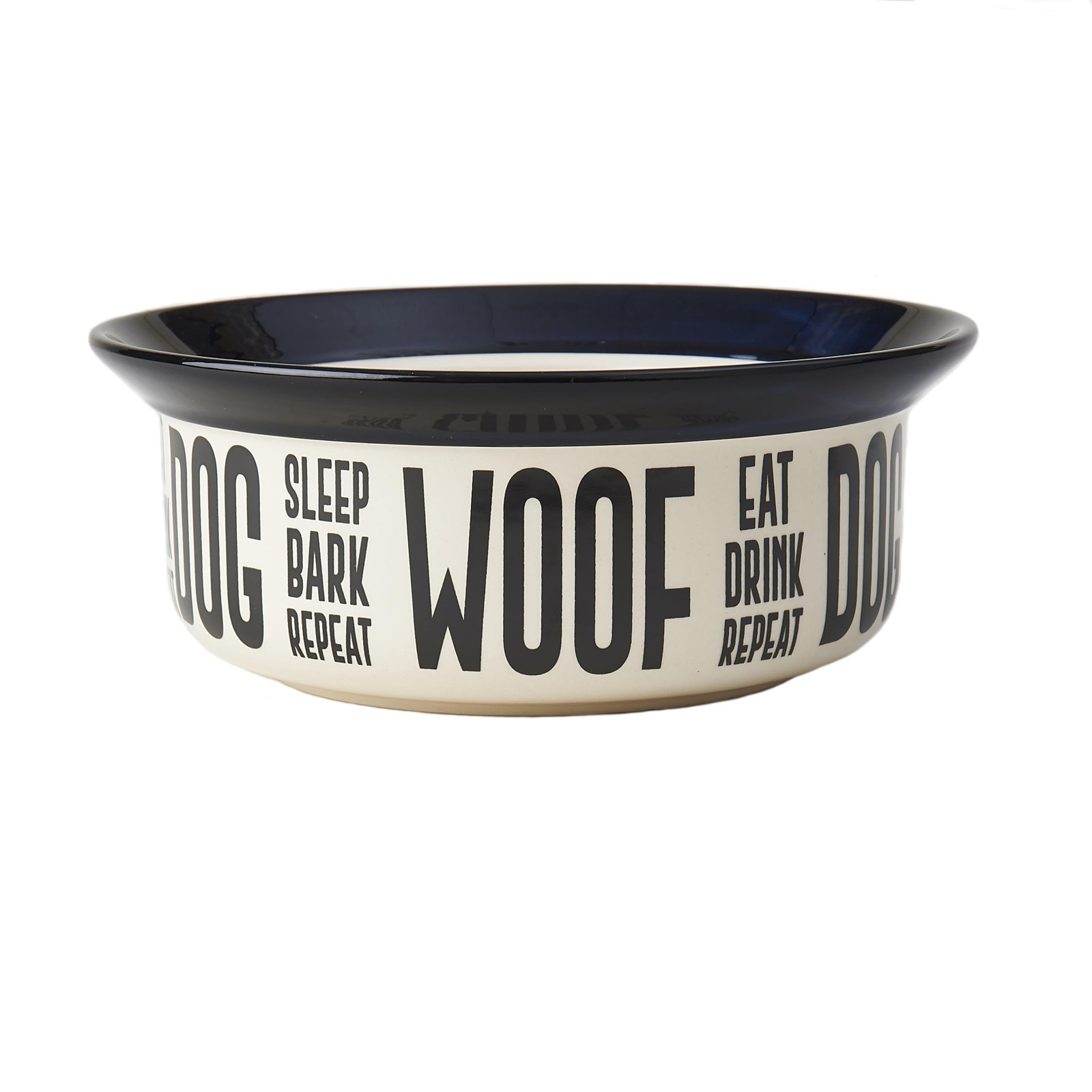 Dishwasher Safe Two-Tone Stoneware Dog Bowl 4-Cup for Medium and Large Pets