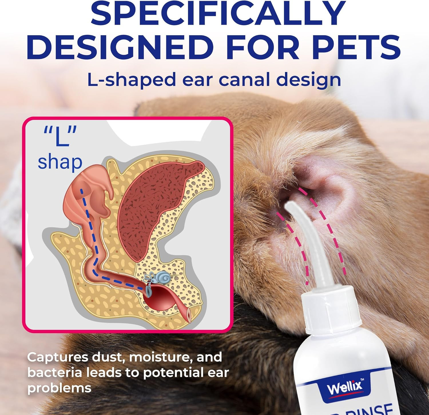 120Ml Ear Cleaner for Dog & Cat – Ear Infection Treatment without Irritation – D