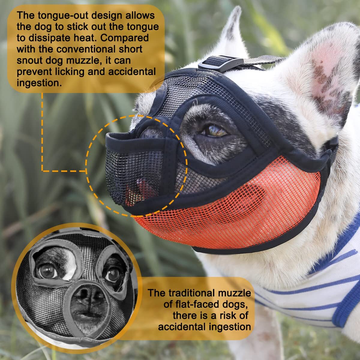 French Bulldog Muzzle, Short Snout Dog Muzzle for Shih Tzu English Bulldog, M…