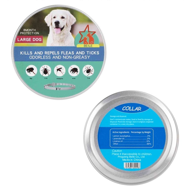 2-Pack Dog Flea & Tick Collar with Comb Waterproof 8 Months Protection