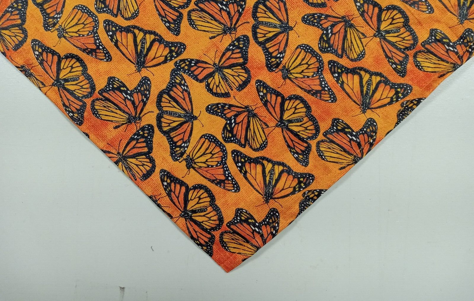 Dog Bandana/Scarf, Tie On, Monarch, Butterflies, Orange, S, M, L
